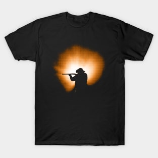 Shooting Cowboy - Dawn Silhouette T-Shirt